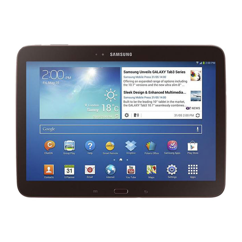 Samsung Galaxy Tab 3 Wifi SM-P5210 black front view - Fonez-Keywords : MacBook - Fonez.ie - laptop- Tablet - Sim free - Unlock - Phones - iphone - android - macbook pro - apple macbook- fonez -samsung - samsung book-sale - best price - deal