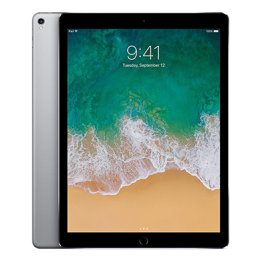 Apple iPad Pro 2nd gen 12.9" A1671 4G (Wi-Fi + Cellular) space grey with black front bezel The nano-SIM tray is on the right side on iPad Pro Wi-Fi + Cellular FaceTime HD camera and iSight camera with flash* Touch ID sensor in Home button - Fonez